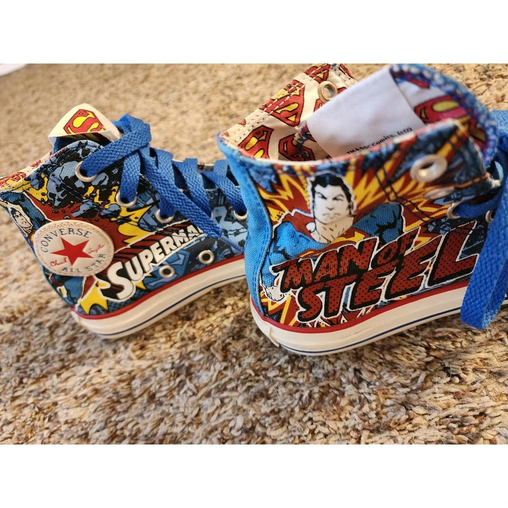Converse Chuck Taylor Superman Man of Steel DC Comics High Top Youth Size 13